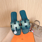 HM Oran Sandals Dark Teal Calfskin 312781