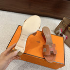 HM Oasis Sandals Brown Mix Khaki Brown Chisel Pattern Cowhide 544091