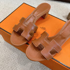 HM Oasis Sandals Brown Chisel Pattern Cowhide544093
