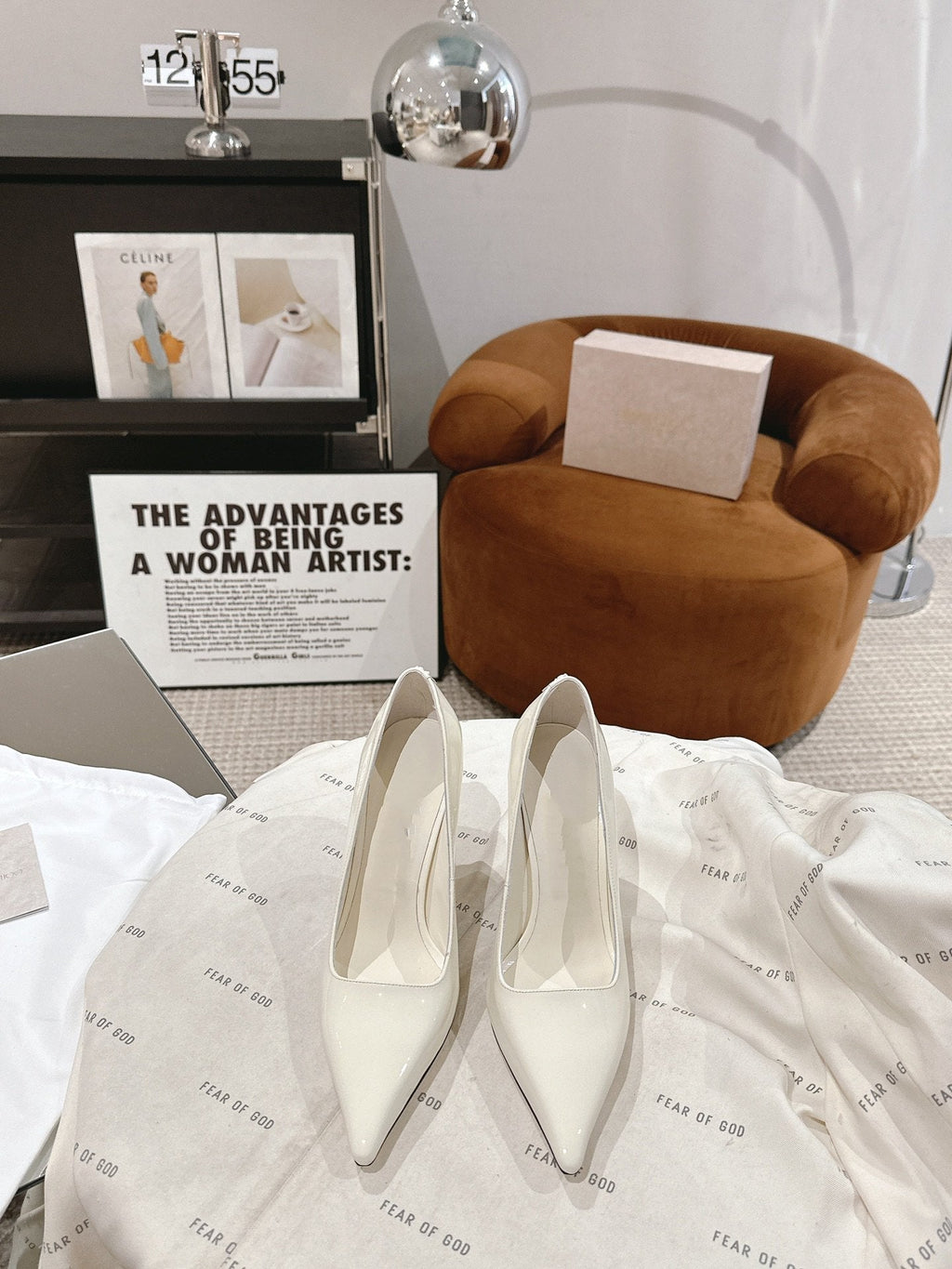 lxia 10cm white goatskin