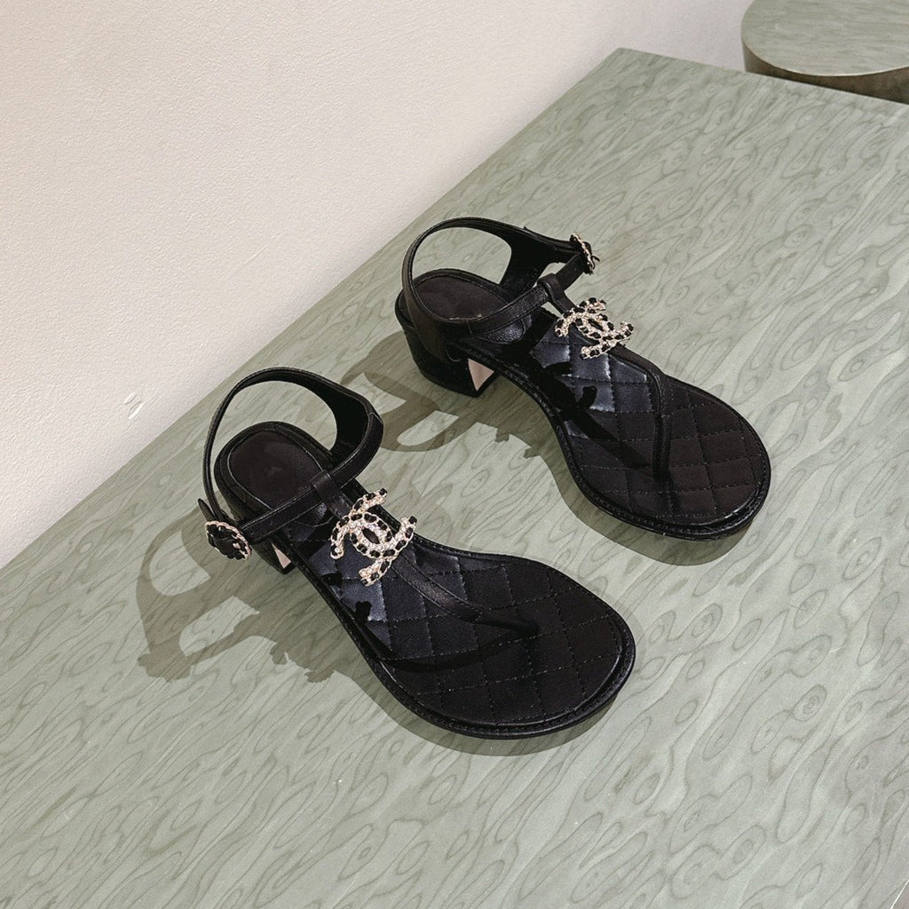 cc sandal 45 black lambskin