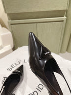 PRA 24ss Sling Back 30mm Black Patent Leather 449687