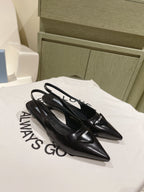 PRA 24ss Sling Back 30mm Black Patent Leather 449687