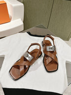 Sandal Ines Tan Lambskin