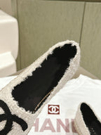 espadrilles white tweed black canvas