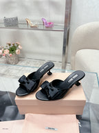 Miu Mordoré Black Bows Mules 50mm Black Cowhide 445521