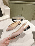 slingbacks flat pink satin multicolor logo