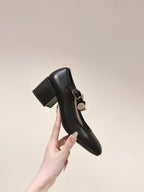 CC HIGH MARY JANE BLACK LAMBSKIN