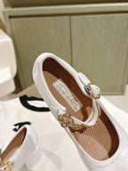 CC HIGH MARY JANE WHITE LAMBSKIN