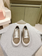 Miu Sneakers Olive Green Canvas 445547
