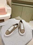 Miu Sneakers Olive Green Canvas 445547