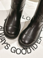CC HIGH BOOTS BLACK CALFSKIN 768996