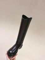 CC HIGH BOOTS BLACK CALFSKIN 768996