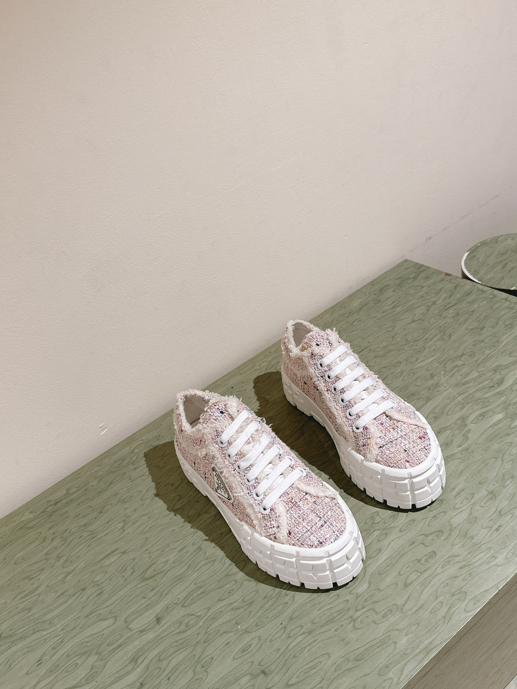PRA DOUBLE WHEEL RE-NYLON GABARDINE SNEAKERS ALMOND FABRIC