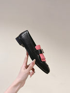 HM Mocassins Royal Loafers Black PInk Sheepskin 445011