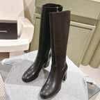 CC 24 FW Knee-High Boots 70mm Black Cowhide 447190