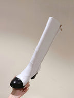 CC 24 FW Knee-High Boots 70mm Black White Cowhide 447191