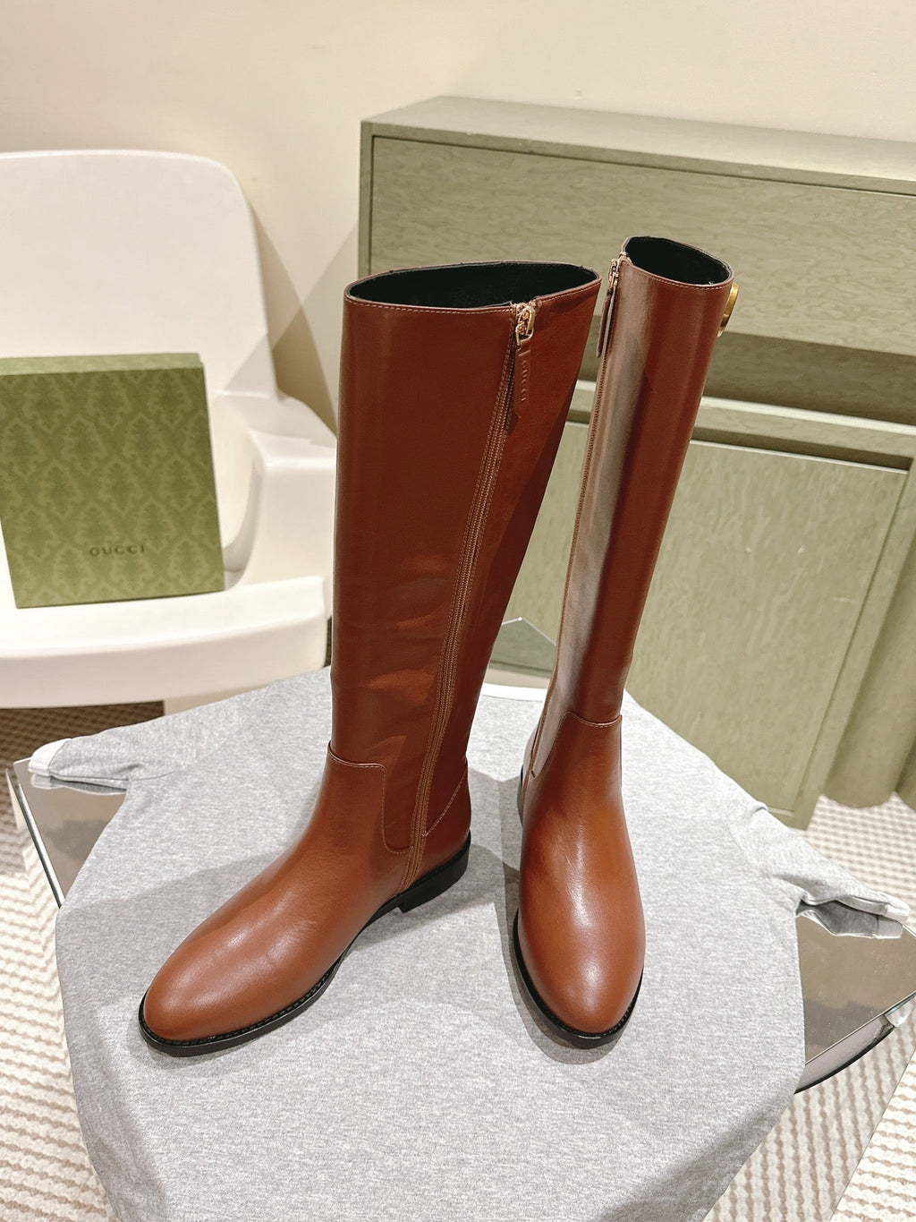 Gucci Boots Brown Sheepskin 484874