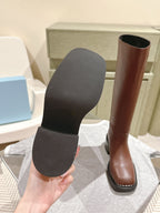 PRA Knee High Boots 55mm in Chocolate Cowhide 449722