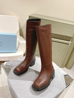 PRA Knee High Boots 55mm in Chocolate Cowhide 449722