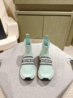 CD High-Top Sneaker 40mm Jade Green Stretch Wool And Lambskin