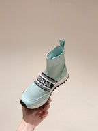 CD High-Top Sneaker 40mm Jade Green Stretch Wool And Lambskin