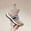 CD High-Top Sneaker 40mm Beige Stretch Wool And Lambskin