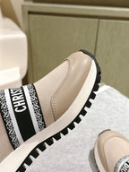 CD High-Top Sneaker 40mm Beige Stretch Wool And Lambskin