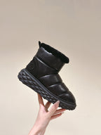 Jimmy Xan Toffee Ankle Boots Black Shearling Leather 533013