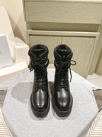 CD Ankle Boots In Black Calfskin With Wool Fleece Lining 995819
