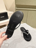 CC 25ss Rhinestone Thong Sandal Black Velvet 461637