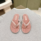 CC 25ss Pearl Thong Sandal Pink Velvet 461637