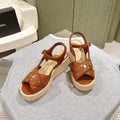CC 25ss Espadrille Sandals 85mm Caramel Quited Sheepskin 462240