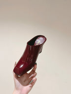 Prada Mules 85mm Burgundy Patent Leather 449618