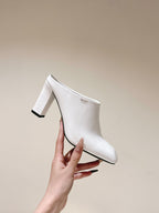 Prada Mules 85mm White Patent Leather 449619