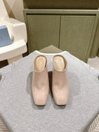 Prada Mules 85mm Beige Patent Leather 449620