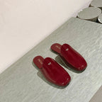 PRA 2026S Flats Mule Dark Red Patent Leather 657681