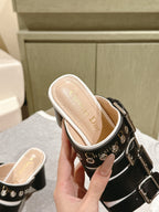 CD 25 Punk Heeled Slide Lambskin with Leather Buckle 241956
