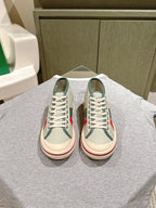 BV Eliot Sneaker Gray/Muted Teal Yellow Cotton Calfskin 446193