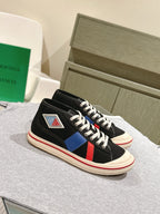 BV Eliot Sneaker Black/Blue Cotton Calfskin 446195