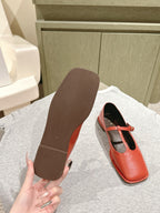 The Row Square T-Strap Flat Red 451285