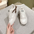 Miu Gymnasium Sneakers Brown White Technical Fabric & Suede 445725