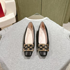 Viv 25 Jewel Flats Black Imported Cowhide 241905