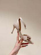 CD 25 Or Adiorable Heeled Sandal Tassel Grosgrain 241756