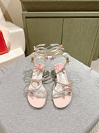 RC 25 Snake-Shaped Add Bow High Heeled Pink Silk Rhinestones 268070