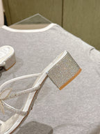 RC 25C Butterfly Diamond Sandals 4.5cm White Silk Rhinestones 268074
