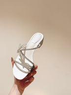 RC 25C Butterfly Diamond Sandals 4.5cm White Silk Rhinestones 268074