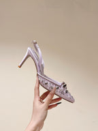 RC 25C Slingback Diamond High Heeled Purple Silk Rhinestones 268076