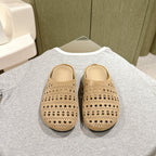 The Row 25ss Perforated Mule 20mm Beige Suede 451272