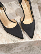 CL 25s Iriza Pumps 95mm Black Satin Leather 446683